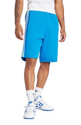 adidas Adicolor 3-Stripes Cotton French Terry Shorts in Bluebird
