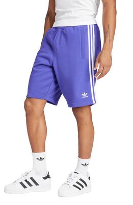 adidas Adicolor 3-Stripes Cotton French Terry Shorts in Energy Ink