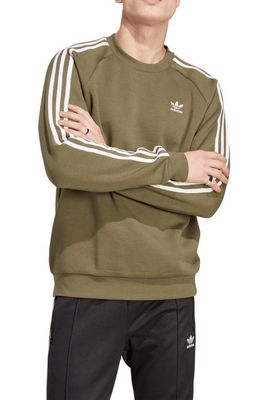 adidas Adicolor 3-Stripes French Terry Sweatshirt in Olive Strata