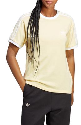 adidas Adicolor Classics 3-Stripes Cotton T-Shirt in Almost Yellow