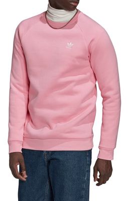 adidas Adicolor Essentials Trefoil Crewneck Sweatshirt in Bliss Pink