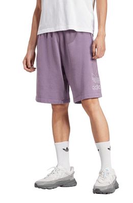 adidas Adicolor Lifestyle Outline Trefoil Shorts in Shadow Violet/White