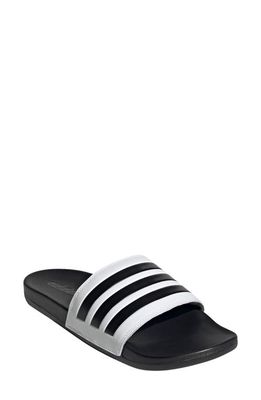 adidas Adilette Comfort Sport Slide in White/Black/Black