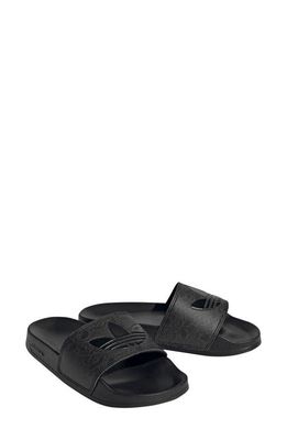 adidas Adilette Lite Slide Sandal in Black/Grey/Black