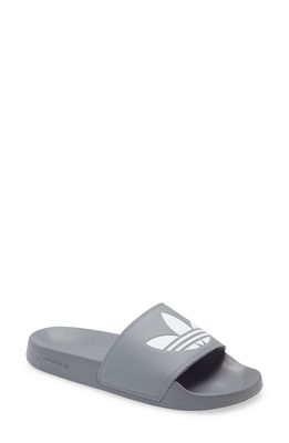 adidas Adilette Lite Sport Slide in Grey/White/Grey