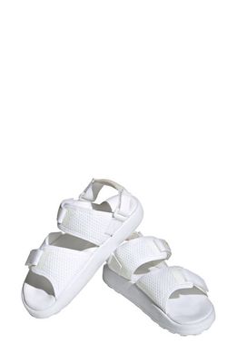 adidas Adilette Sandal in White/White/Wonder Taupe