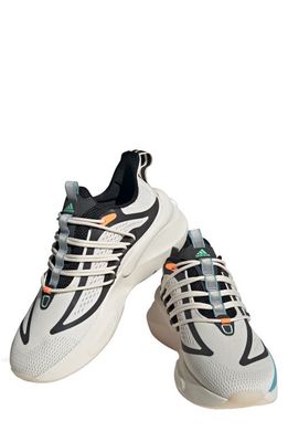 adidas Alphaboost V1 Running Shoe in White/Mint/Orange