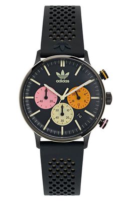 adidas AO Silicone Strap Chronograph Watch in Black