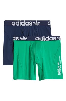 adidas Assorted 2-Pack Trefoil Boxer Briefs in Night Indigo/Green/White