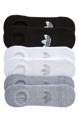 adidas Assorted 3-Pack Originals No-Show Socks in Black/White/Grey