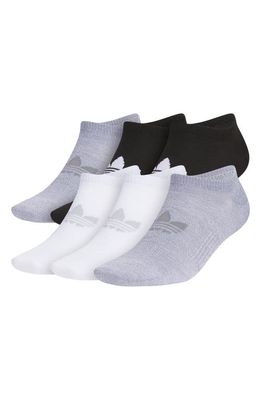 adidas Assorted 6-Pack Superlite No-Show Socks in Black/White/Grey