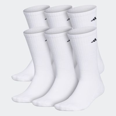 adidas Athletic Cushioned Crew Socks 6 Pairs White XL