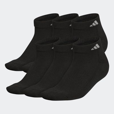 adidas Athletic Cushioned Low-Cut Socks 6 Pairs Black M