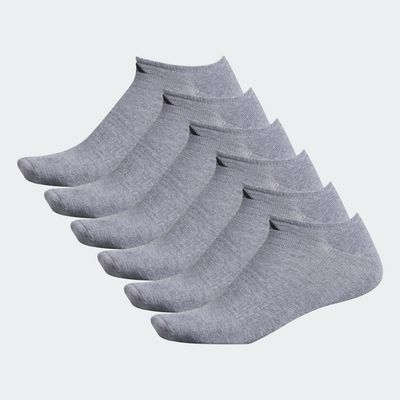 adidas Athletic Cushioned No-Show Socks 6 Pairs XL Medium Grey XL