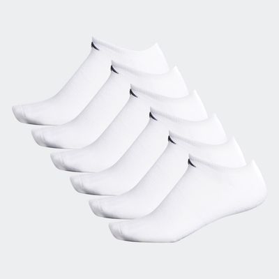 adidas Athletic Cushioned No-Show Socks 6 Pairs XL White XL