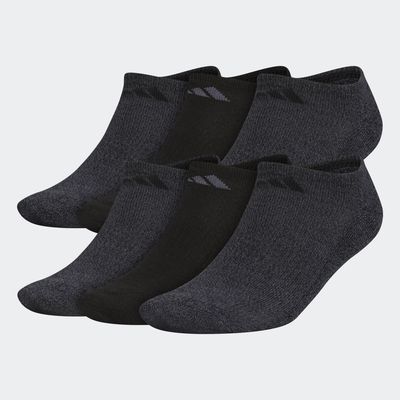 adidas Athletic No-Show Socks 6 Pairs Black L