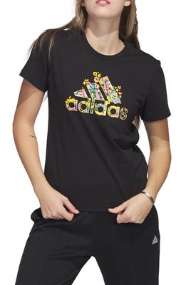 adidas Badge of Sport Floral Graphic Tee in Black
