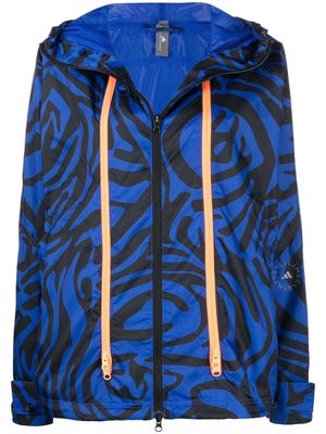 adidas by Stella McCartney abstract-print bomber jacket - Blue