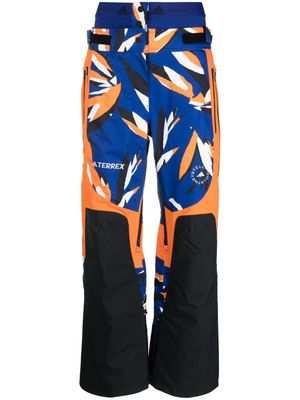 adidas by Stella McCartney abstract-print panelled track pants - Blue