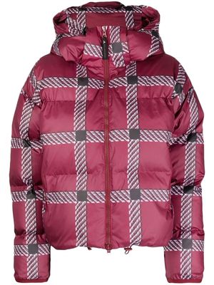 adidas by Stella McCartney checked puffer jacket - Red