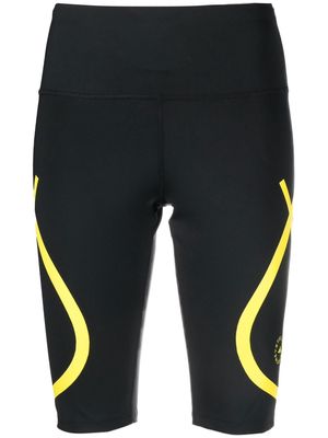 adidas by Stella McCartney contrast-stripe bicycle shorts - Black