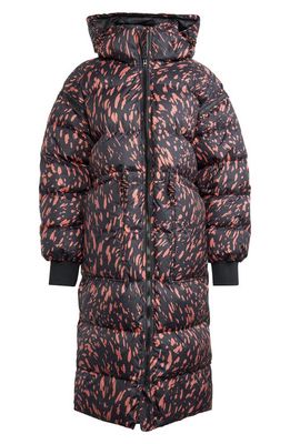 adidas by Stella McCartney Convertible Recycled Polyester Long Puffer Jacket in Black/Magic Earth