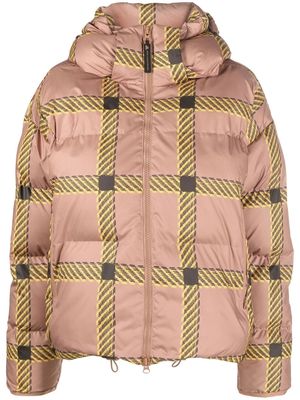 adidas by Stella McCartney grid-patterned padded jacket - Brown