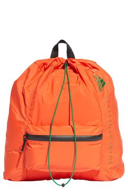adidas by Stella McCartney Gymsack Recycled Polyester Backpack in Orange/Black/Green