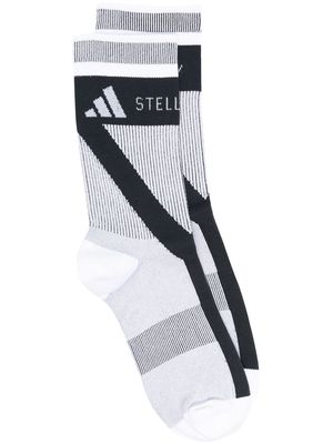 adidas by Stella McCartney intarsia-knit logo socks - Black