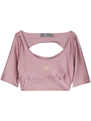 adidas by Stella McCartney logo-appliqué cropped T-shirt - Pink