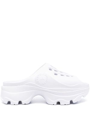 adidas by Stella McCartney logo-embossed perforated clogs - White