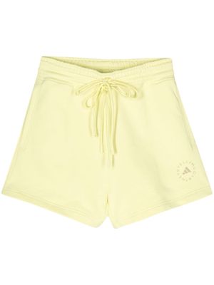 adidas by Stella McCartney logo-patch cotton shorts - Yellow