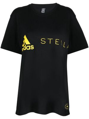 adidas by Stella McCartney logo-print cotton T-shirt - Black