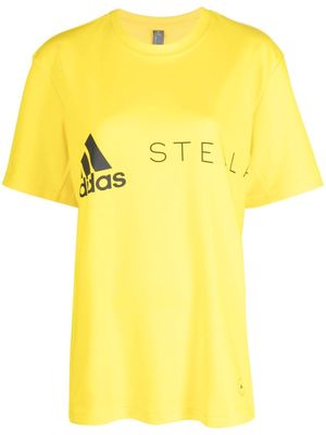 adidas by Stella McCartney logo-print cotton T-shirt - Yellow