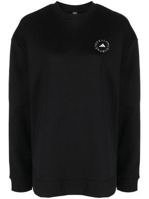 adidas by Stella McCartney logo-print crew neck sweatshirt - Black