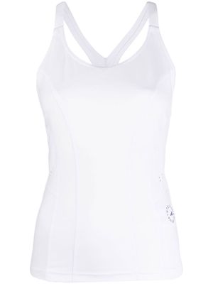 adidas by Stella McCartney logo-print criss-cross tank top - White
