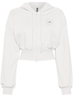 adidas by Stella McCartney logo-print cropped hoodie - Grey