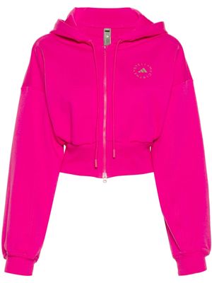 adidas by Stella McCartney logo-print cropped hoodie - Pink