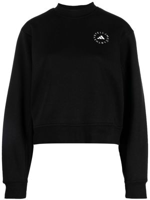 adidas by Stella McCartney logo-print cropped sweatshirt - Black