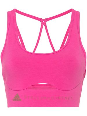 adidas by Stella McCartney logo-print cut-out top - Pink