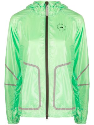 adidas by Stella McCartney logo-print hooded jacket - Green