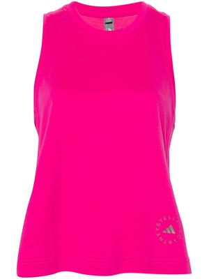 adidas by Stella McCartney logo-print jersey tank top - Pink