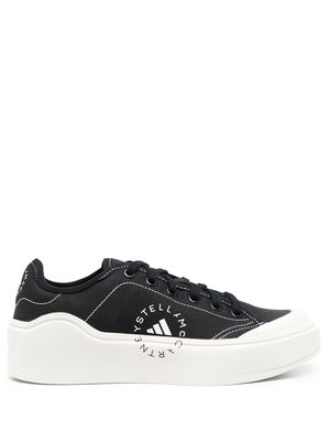 adidas by Stella McCartney logo print lace-up sneakers - Black