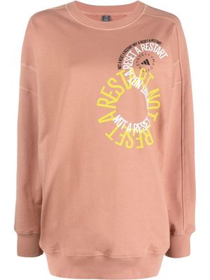 adidas by Stella McCartney logo-print long-sleeved jumper - Pink