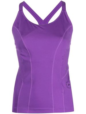 adidas by Stella McCartney logo-print racerback vest top - Purple