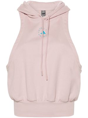 adidas by Stella McCartney logo-print sleeveless hoodie - Pink