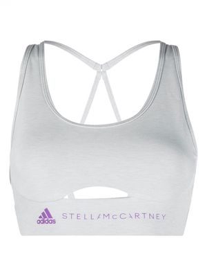 adidas by Stella McCartney logo-print sports bra - Grey
