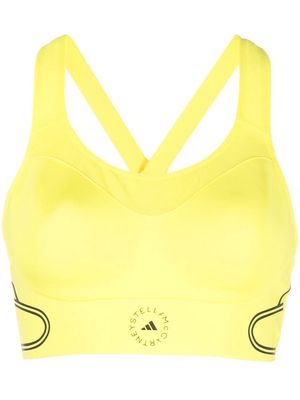 adidas by Stella McCartney logo-print sports-bra - Yellow