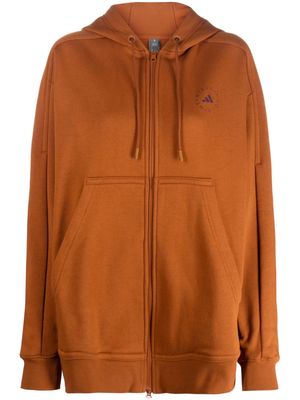 adidas by Stella McCartney logo-print zip-up hoodie - Orange