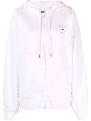 adidas by Stella McCartney logo-print zip-up hoodie - White